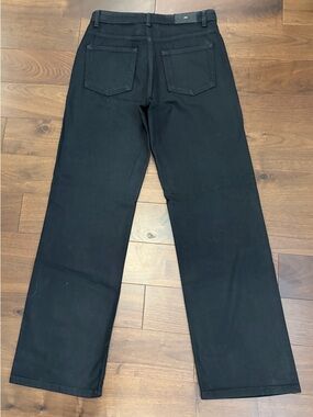 Zara Black Straight-Leg Jeans with shiny coating